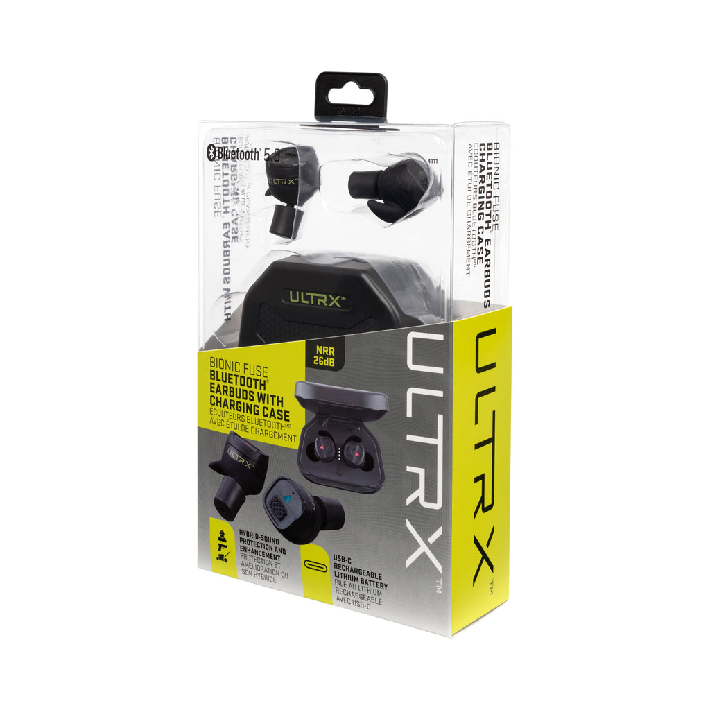 ULTRX Bionic Fuse Bluetooth® Earbuds w/ Charging Case, Dark Gray