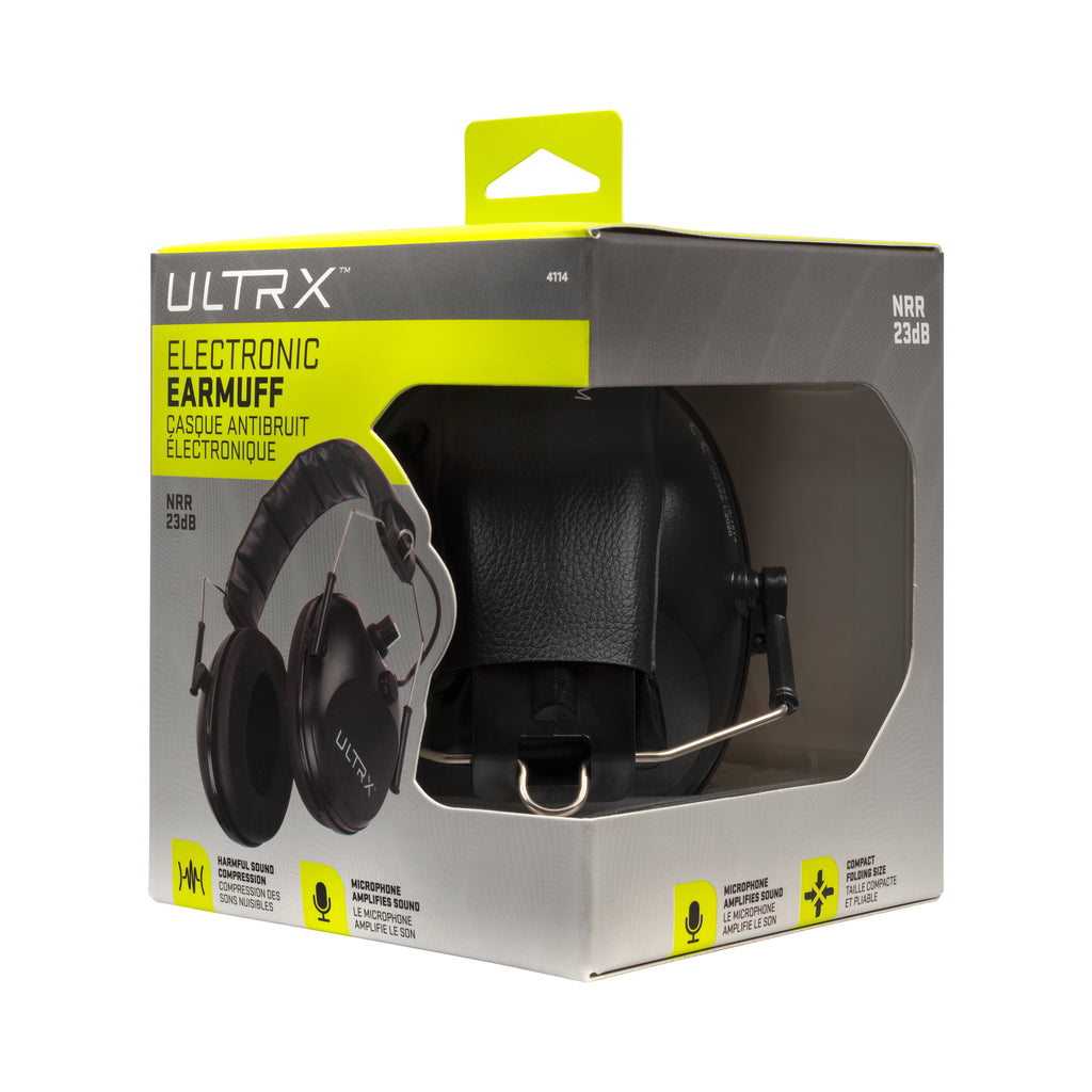 ULTRX Electronic Earmuff, Black