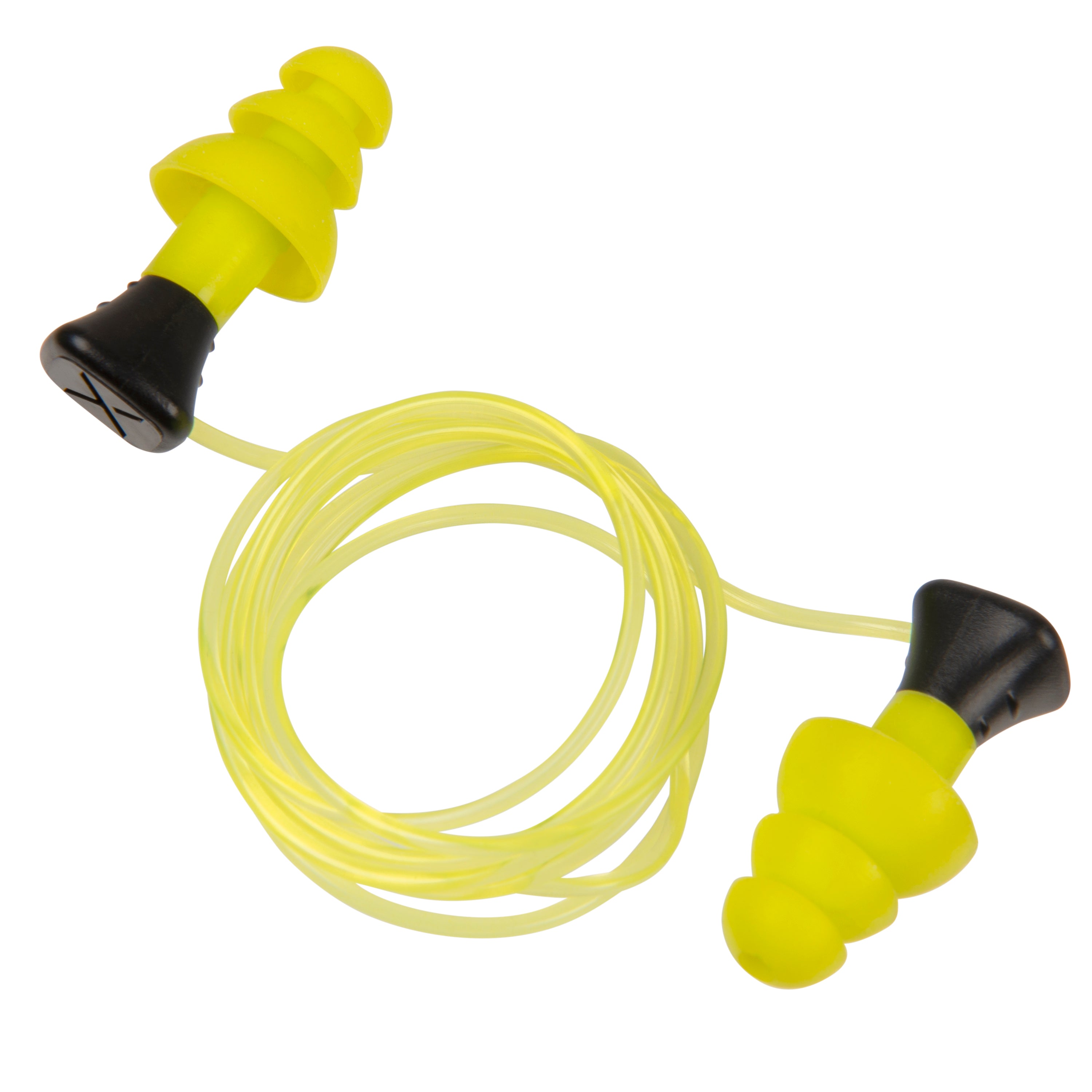 ULTRX Tethered Silicone Ear Plugs, 3-Pairs, Yellow