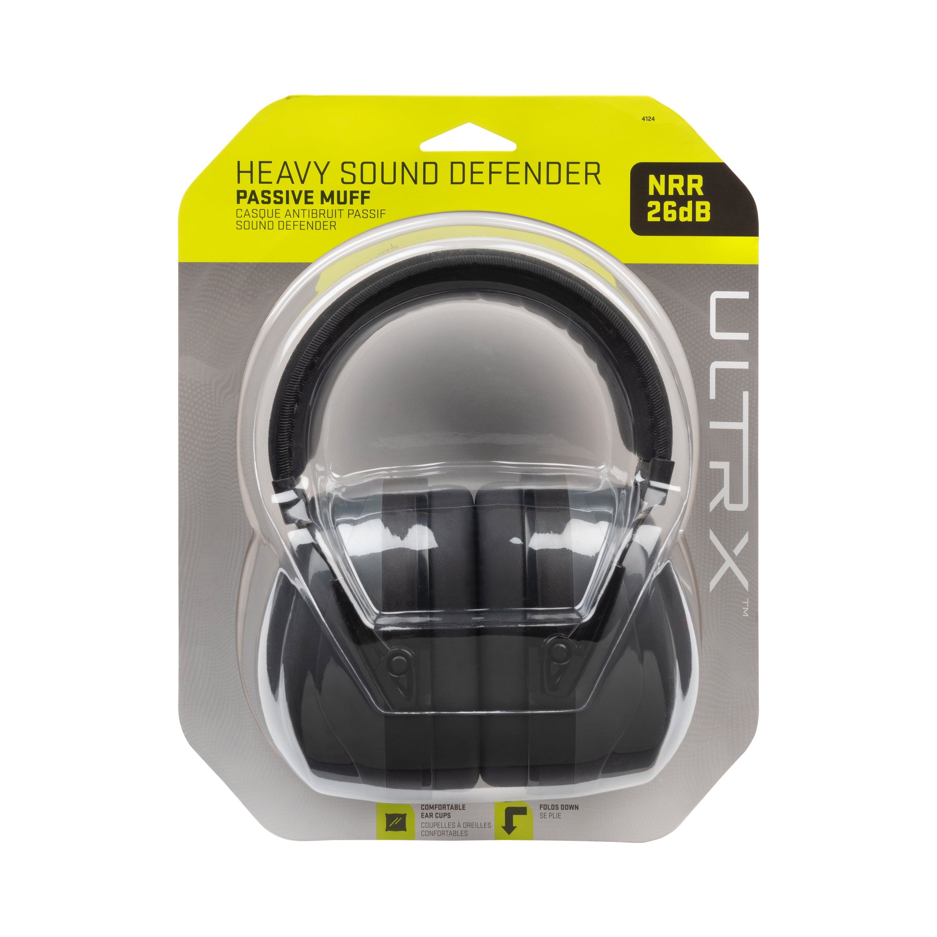 ULTRX Heavy Sound Defender Passive Earmuff, Gray