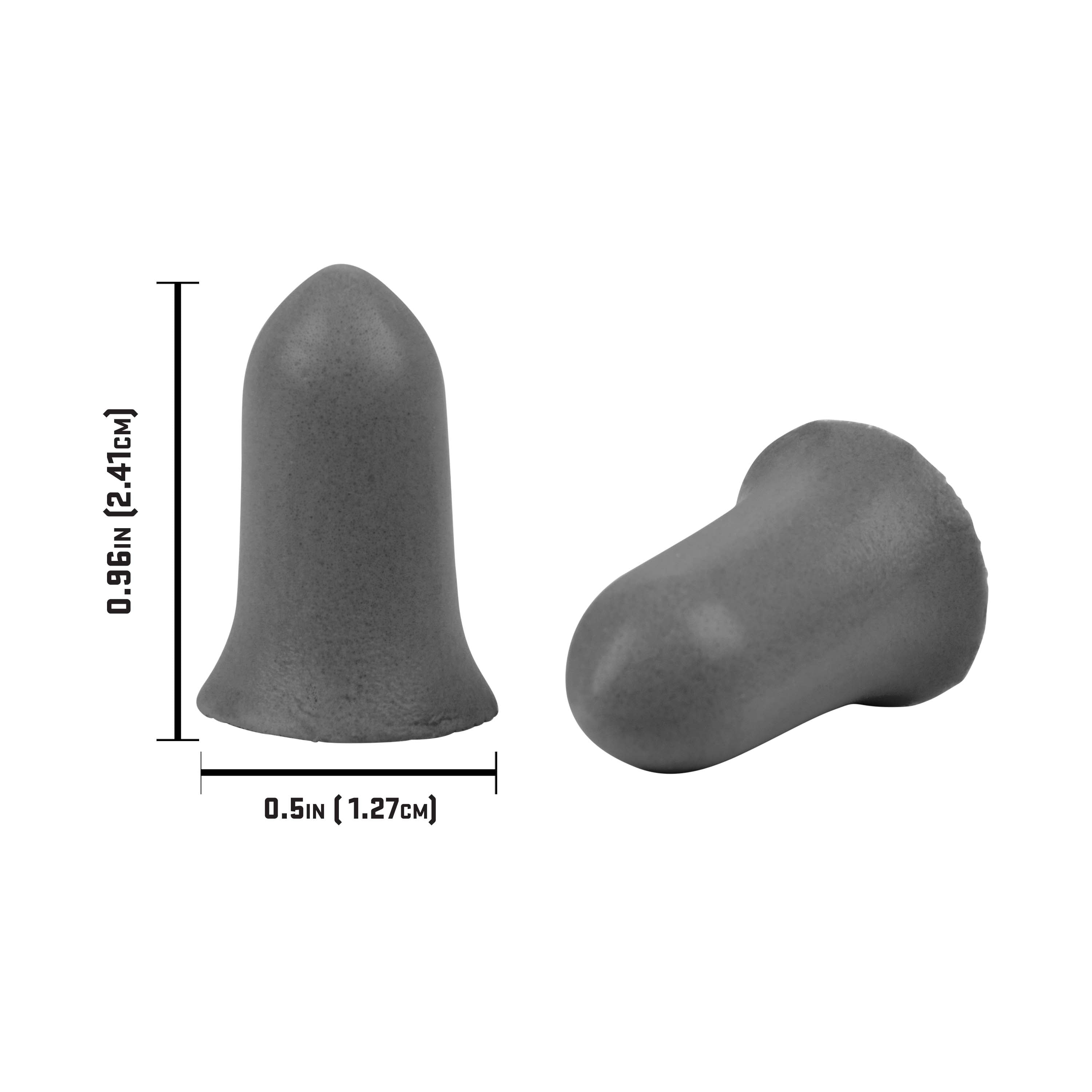 ULTRX Tapered Foam Ear Plugs, 25-Pairs / Jar, Gray