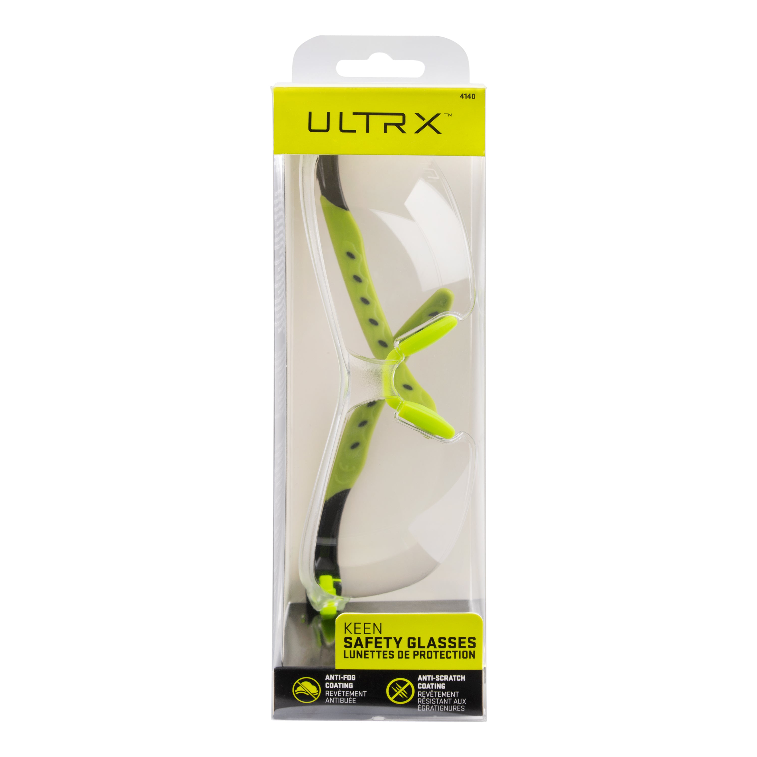 ULTRX Keen Safety Glasses, Youth, Lime Green