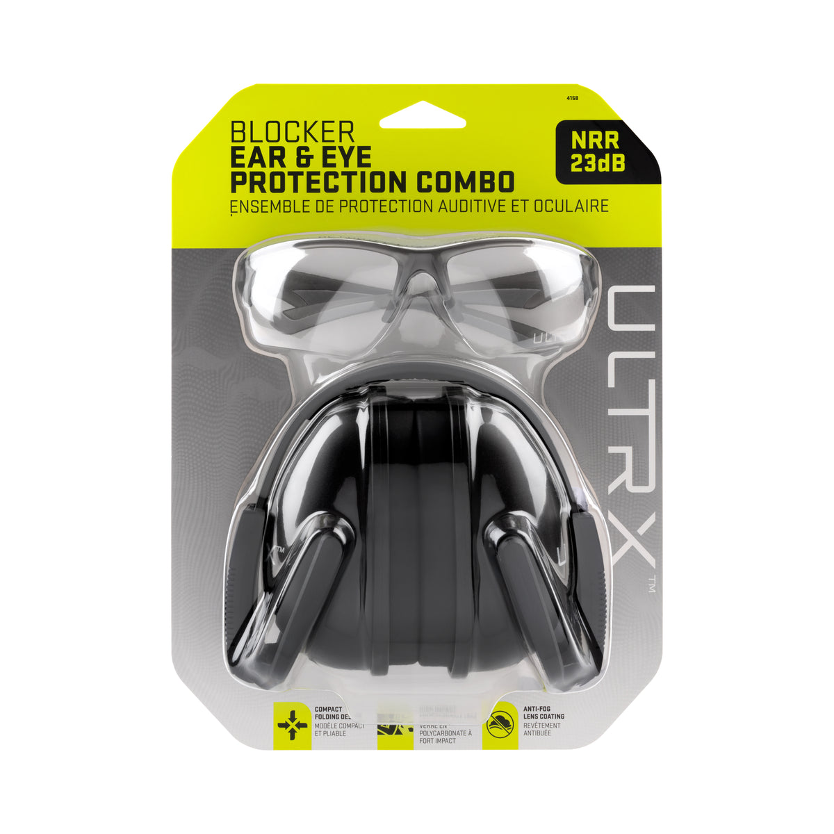ULTRX Blocker Ear & Eye Protection Combo, Black