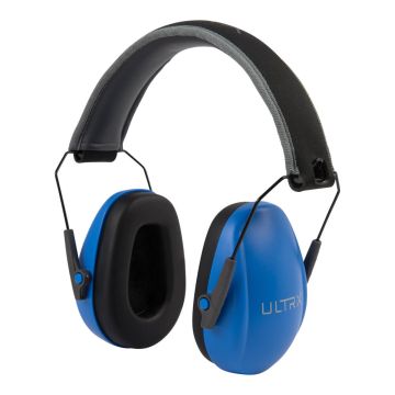 ULTRX Slim Profile Youth Passive Earmuff, Blue