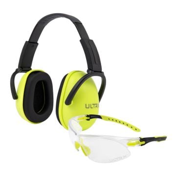 NEW ULTRX Sound Blocker Youth Ear and Eye Protection Combo, Lime