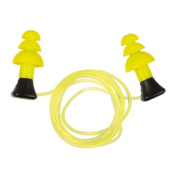 ULTRX Tethered Silicone Ear Plugs, 3-Pairs, Yellow